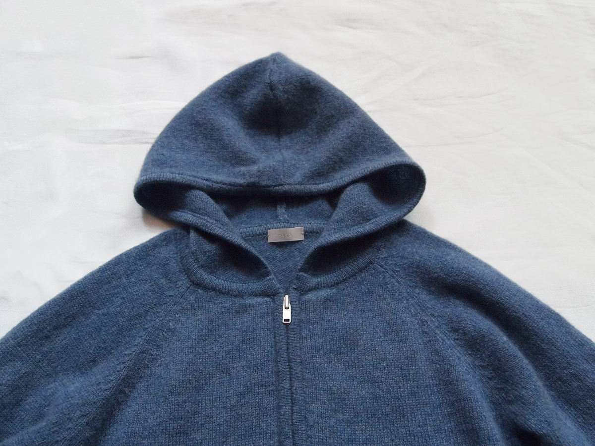 blue cashmere hoodie