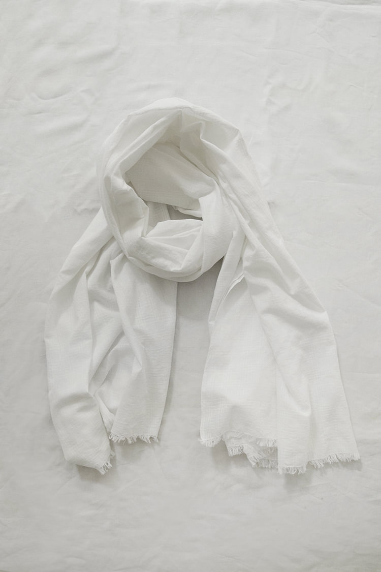 black and white cotton scarf