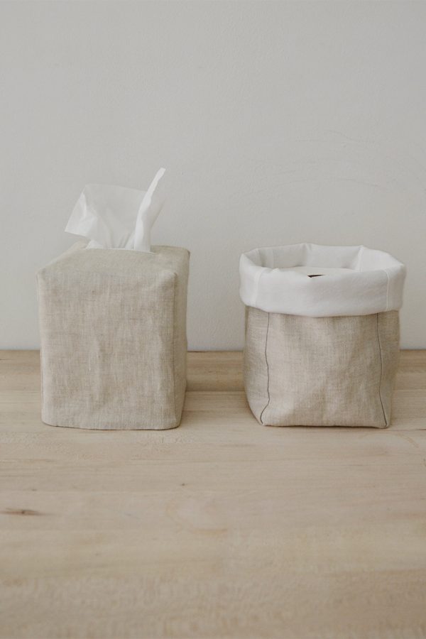 Linen Fabric Tissue Box Cover