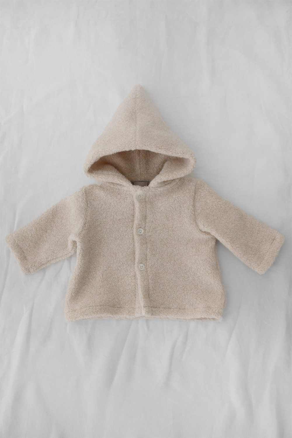 MAKIE Kids Fleece Hoodie Beige Top Picture