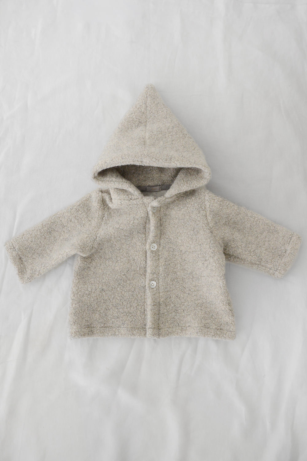 MAKIE Kids Fleece Hoodie Greige Top Picture